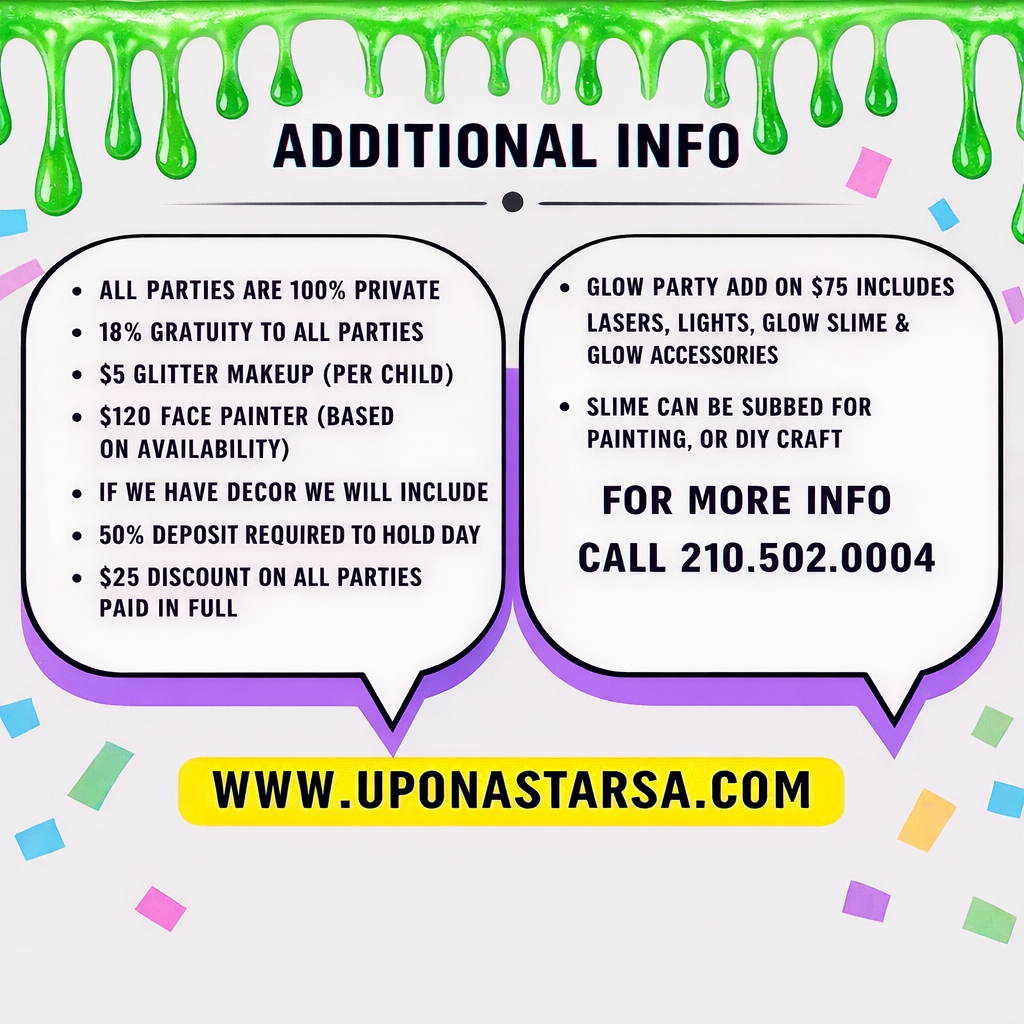 Book Your Slime Party in our Store!