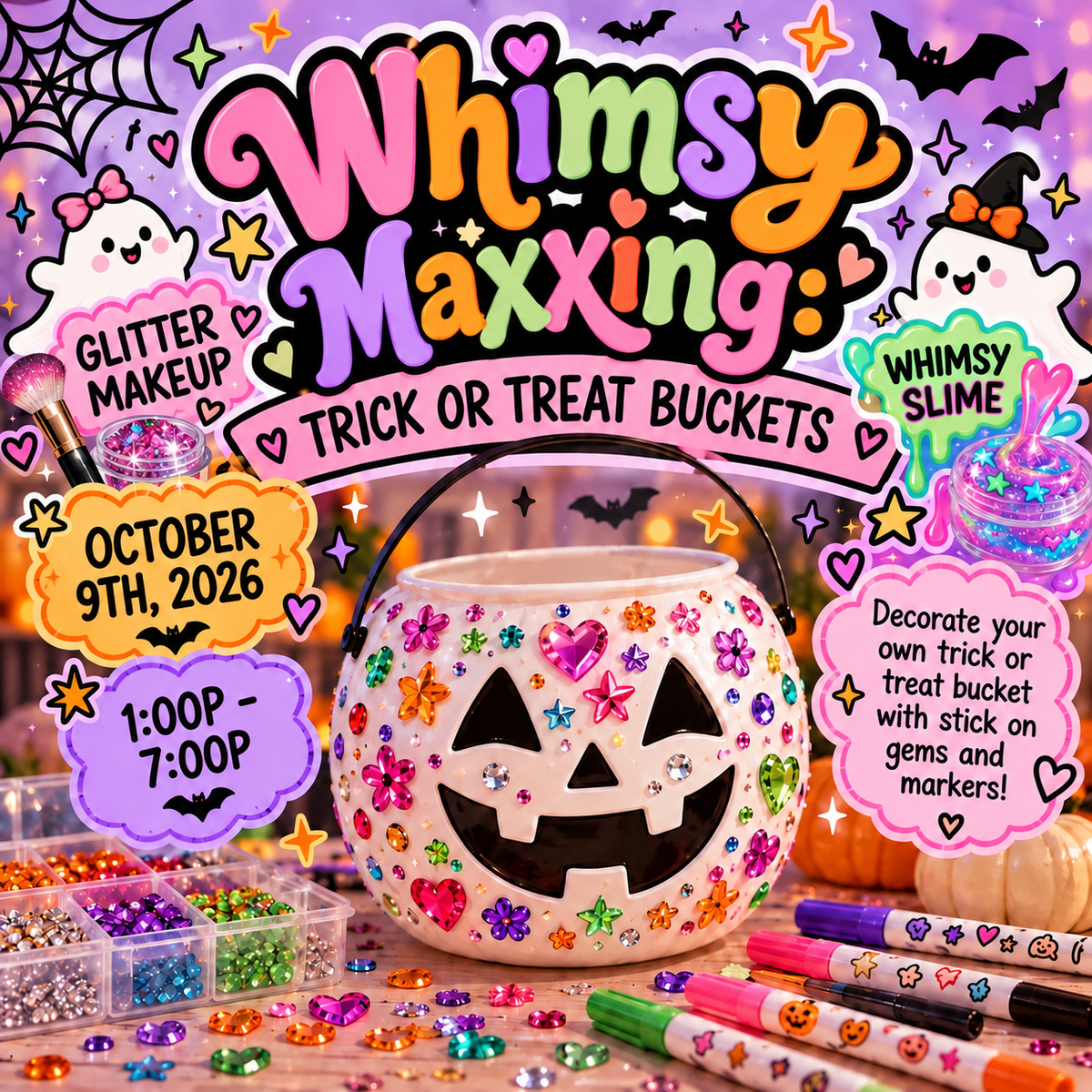 Whimsy MAXING PUMPKIN BUCKET & SLIME Event 10/9 1pm-7pm