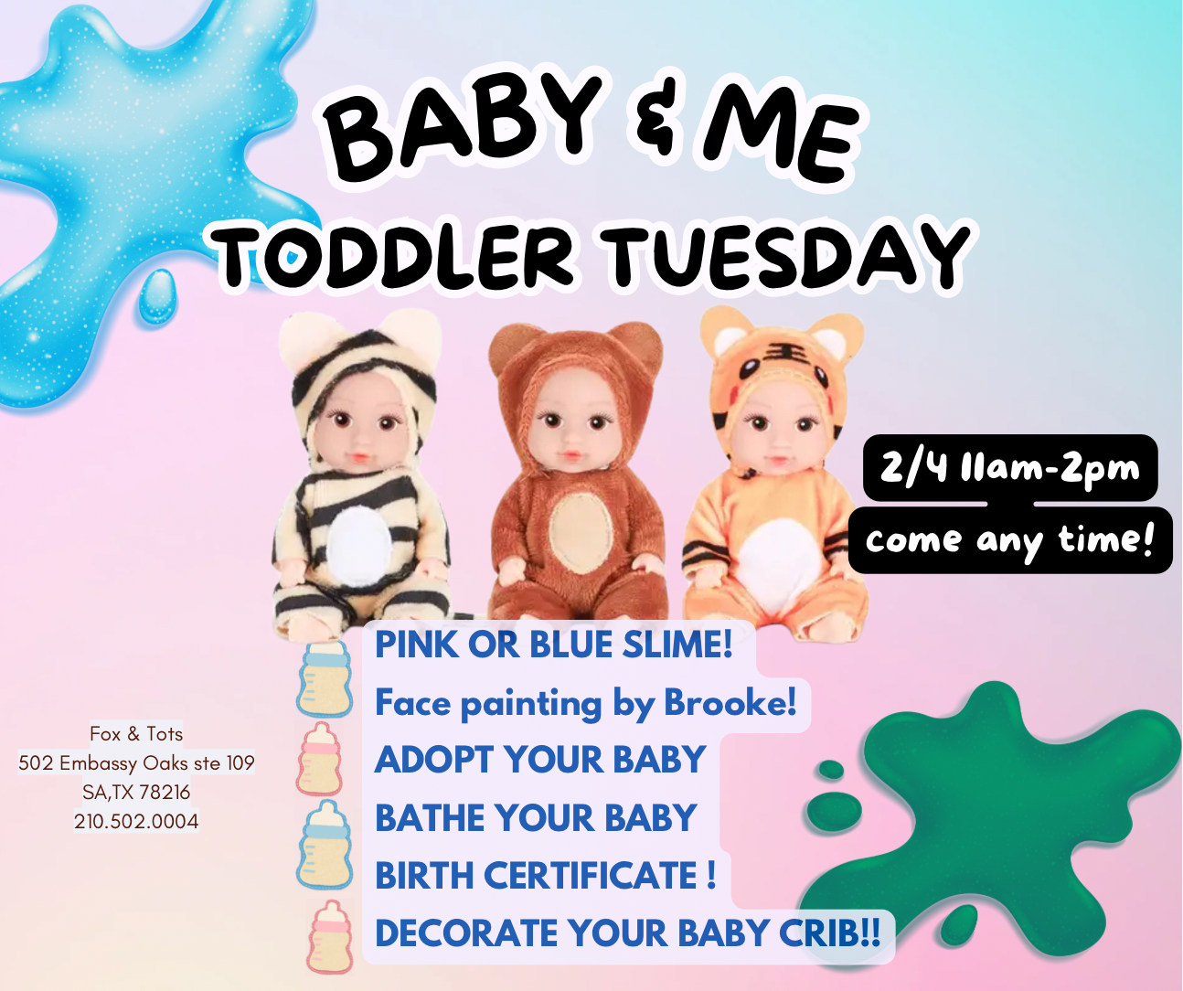 BABY & ME TODDLER TUESDAY! 2/4 11am-2pm