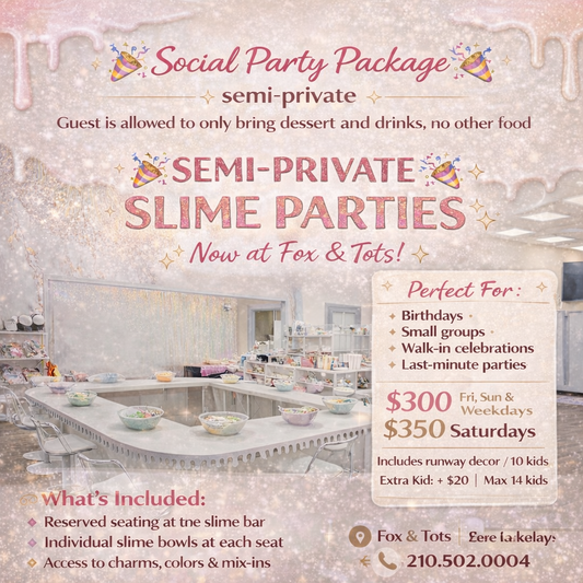 Social Party Package - Semi Private Party (includes 10 kids)