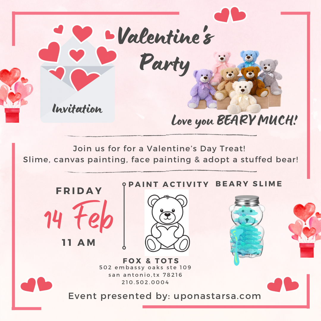 Luv you BEARY much VDAY event - 11am-2pm come anytime! 2/14