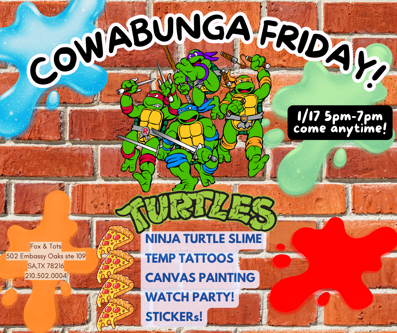 COWABUNGA FRIDAY - slime & canvas painting!