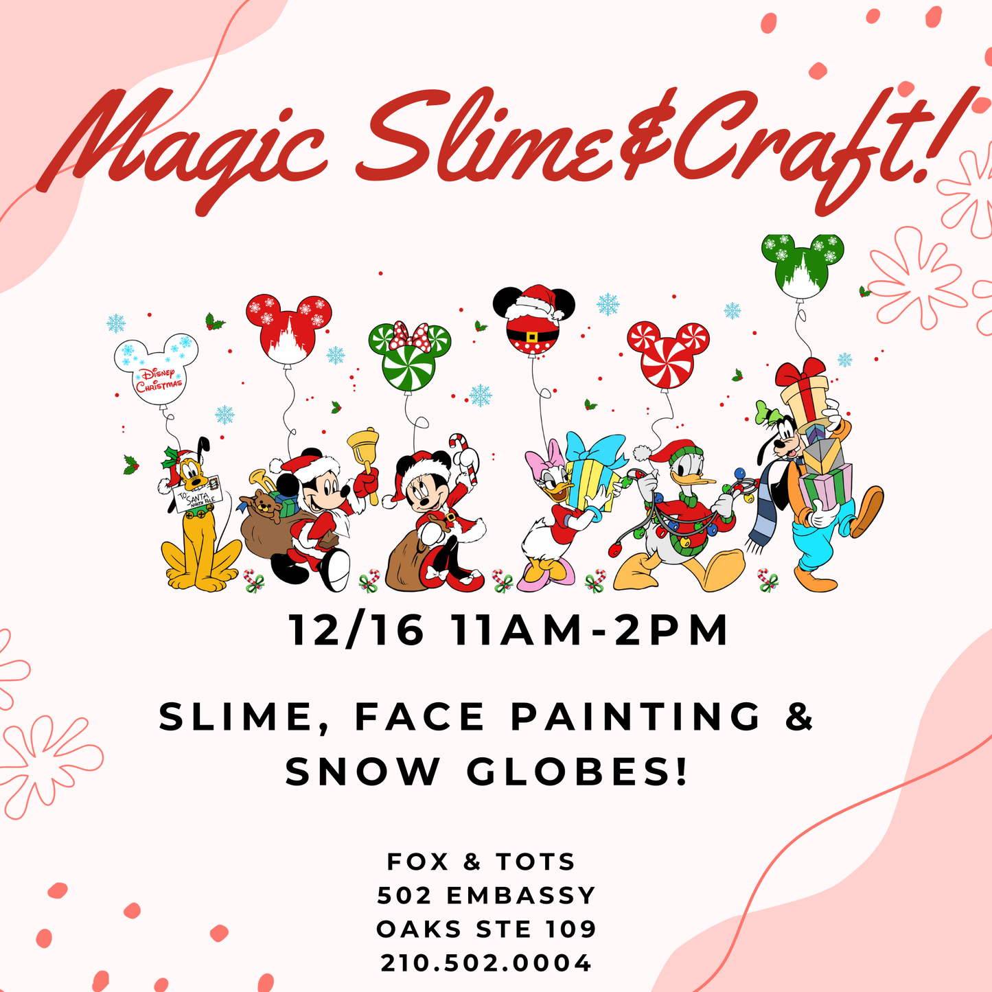 TODDLER TUESDAY (any age)SLIME & SNOW GLOBES 12/16 11am-2pm