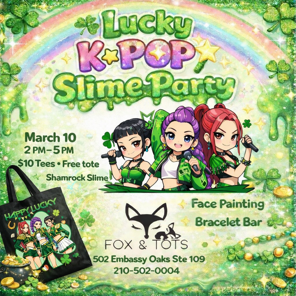 Lucky K-Pop Slime Party! 3/10 2pm-5pm - come any time