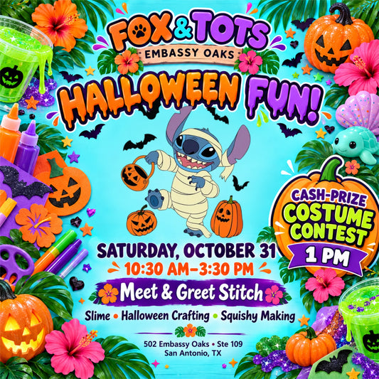 MEET STITCH! Slime & crafts!! SAT 10/31 10:30-3:30- EMBASSY 1pm costume contest